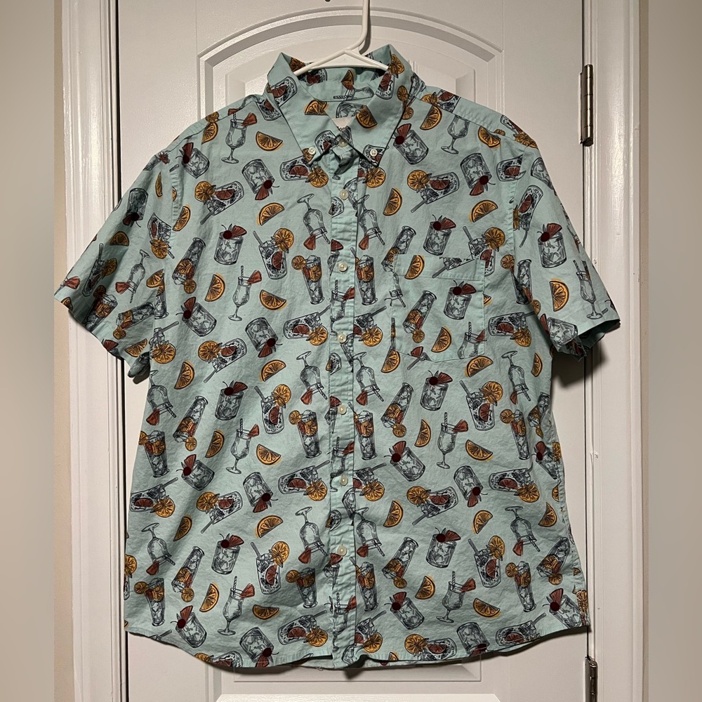 Goodfellow & Co Men's Mint Green Cocktail Print Shirt
